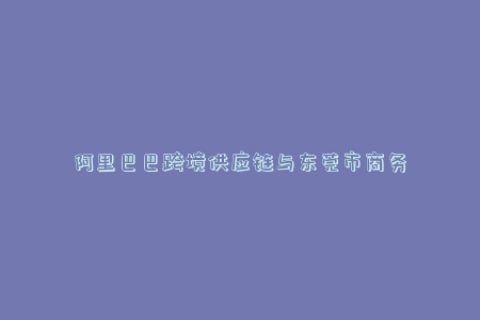 阿里巴巴跨境供应链与东莞市商务局携手合作，推动数字市场采购和出口服务的登陆